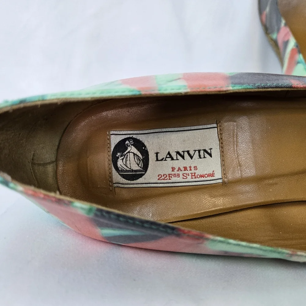 Lanvin Womens Leather Multicolor Floral 3.5